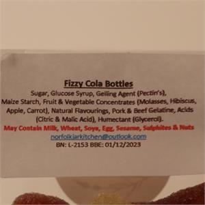 Norfolk Jar Kitchen Fizzy Cola Bottles Sweet Bag
